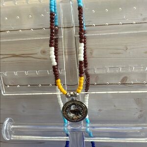 Othr Blue and Brown Jewelry Necklace with Pendant